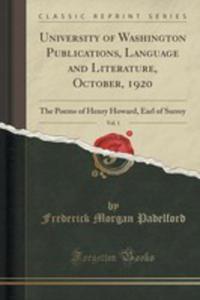 University Of Washington Publications, Language And Literature, October, 1920, Vol. 1 - 2854019214