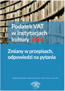 Podatek Vat W Instytucjach Kultury 2016 - 2840376699