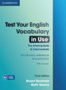 Test Your English Vocabulary In Use Pre - Intermediate And Intermediate With Answers - 2839872614