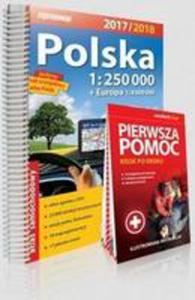 Polska Atlas Samochodowy 1:250 000 + Pierwsza Pomoc - Krok Po Kroku - Ilustrowana Instrukcja - 2846957862