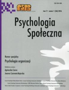 Psychologia Spoeczna Tom 11 Nr 1 (36) 2016 - 2846052360