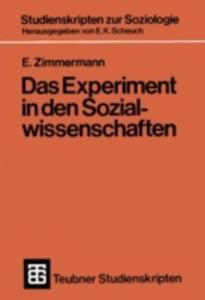 Das Experiment In Den Sozialwissenschaften - 2857135601