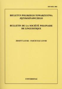 Biuletyn Polskiego Towarzystwa Jzykoznawczego Zeszyt 68