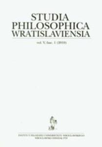 Studia Philosophica Wratislaviensia Vol. 5 Fasc. 1 - 2840055348