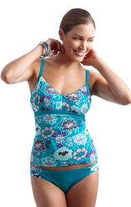 Panache Loren Teal Floral Tankini - 1747657671