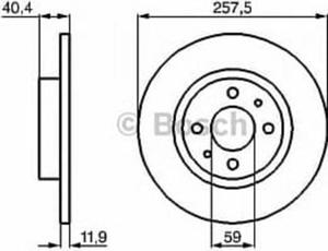 0 986 478 343 BO 0986478343 TARCZA HAMULCOWA 258X12 P 4-OTW ALFA 145/146/FIAT BRAVO/PUNTO/TIPO/LANCIA DEDRA/Y BD283 SZT BOSCH TARCZE B [886342] - 2174946664