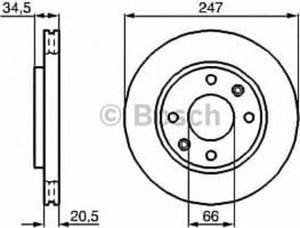 0 986 478 370 BO 0986478370 TARCZA HAMULCOWA 247X20 V 4-OTW CITROEN AX/SAXO/XSARA/PEUGEOT 106/206/306 BD309 SZT BOSCH TARCZE BOSCH [904182] - 2174956139