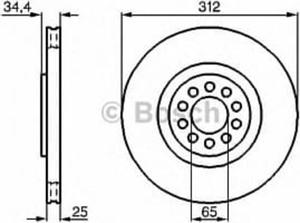 0 986 478 467 BO 0986478467 TARCZA HAMULCOWA 312X25 V 9-OTW AUDI A3/TT/SEAT IBIZA V/OCTAVIA/VW BORA/GOLF/POLO BD396 SZT BOSCH TARCZE B [919043] - 2174996466