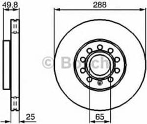 0 986 479 088 BO 0986479088 TARCZA HAMULCOWA 288X25 V 5-OTW AUDI A3/SEAT ALTEA/LEON/SKODA...