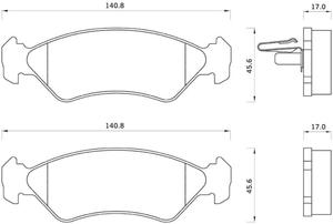 633481 FOM 633481 KLOCKI HAMULCOWE FORD FIESTA/ KA/ MAZDA 121 GR.17MM* FOMAR KLOCKI ZACHODNIE...