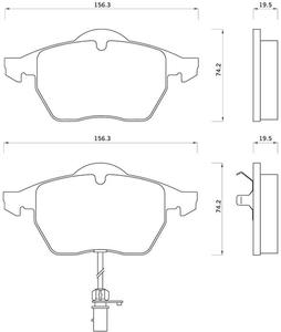 668681 FOM 668681 KLOCKI HAMULCOWE STARY NR 906081 AUDI/ FORD/ SEAT/ SDKODA/ VW GR.19,5MM+ CZUJ.*...