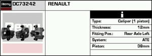 DC73242 DR DC73242 ZACISK HAMULCOWY RENAULT ESPACE IV JK0 TYL LEWY 1.9 DCI / 2.0 / 2.0 TURBO / 2.2 DCI / 3.0 DCI / 3.5 V6 02 SZT REMY ZACISKI HA [852527] - 2174981386