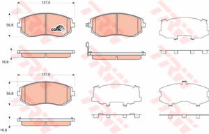 GDB3371 TRW GDB3371 KLOCKI HAMULCOWE SUBARU LEGACY IV 2.0-2.5 09/03- / OUTBACK 2.5 11/03- GR.16,8MM* TRW [879867] - 2174988587