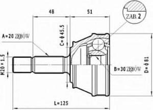 C.304 STA C.304 PRZEGUB HOMOKIN. ZEWN- VW POLO 1,O 1,3 81-94 SZT STATIM PRZEGUBY STATIM [903504]