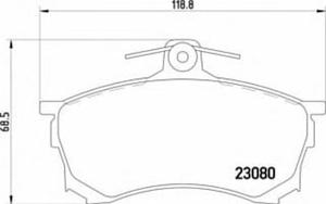 2308001 TX 2308001 KLOCKI HAMULCOWE MITSUBISHI CARISMA 15.1MM WVA23080 Z CZUJNIKIEM ZE SRUBAMI KPL...