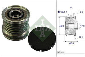 535 0166 10 L 535016610 SPRZEGLO ALTERNATORA CITROEN/PEUGEOT 07 1.4/1.6 16V KPL INA ROLKI INA [919334] - 2174997545