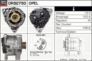 DRB2750 DR DRB2750 ALTERNATOR OPEL ASTRA G/VECTRA B/ZAFIRA 2.0 DI/DTI 16V 98 - CA 1501 SZT REMY ALTERNATORY I ROZRUSZNIKI REMY [1067811] - 2175000463