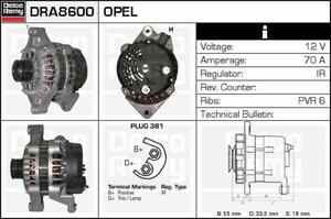 DRA8600N DR DRA8600N ALTERNATOR [NOWY] OPEL ASTRA/CALIBRA/COMBO/CORSA A/B/VECTRA A/B/OMEGA SZT REMY...