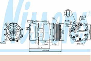 89117 NIS 89117 SPREZARKA KLIMATYZACJI FORD GALAXY  (95-): 2.3I 16V G M/A, 2.8I V6 G M/A, SEAT LEON  (99-): 2.8I V6 G M, SEAT TOLEDO  (98-) SZT NISSEN [1461970] - 2175026781