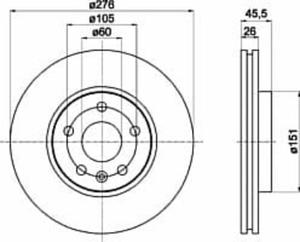 92198903 TX 92198903 TARCZA HAMULCOWA 276X26 V 5-OTW CHEVROLET AVEO/CRUZE/OPEL ASTRA J SZT TEXTAR TARCZE (PM) (GR) TEXTAR [1606607] - 2175030564