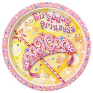 Talerzyki papierowe Birthday Princess 8szt./op. - 2832938500