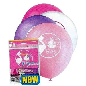 Balony z bocianem, lateksowe 8szt./op. - 2832939368