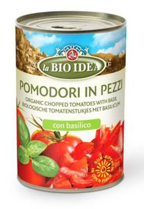 Pomidory Krojone z Bazyli BIO 400 g (240 g) (Puszka) La BIO Idea