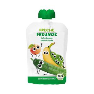 Mus Jabko - Banan - Szpinak - Ogrek bez Dodatku Cukrw Bezglutenowy od 6 Miesica BIO 100 g Freche Freunde - 2874586898