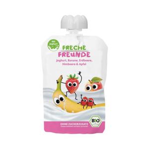 Jogurt w Tubce Banan - Truskawka - Malina - Jabko bez Dodatku Cukrw Bezglutenowy od 10 Miesica BIO 100 g Freche Freunde - 2874586905