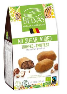 Belgijskie Czekoladki Trufle z Orzechami Laskowymi Bez Dodatku Cukrw Bezglutenowe BIO 100 g Belvas - 2866834717