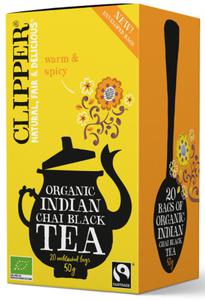 Herbata Czarna Chai z Cynamonem i Godzikami Fair Trade BIO 50 g, 20 x 2,5 g Clipper - 2866835791