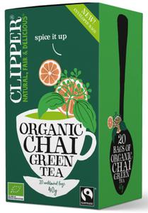 Herbata Zielona Chai z Cynamonem i Kardamonem Fair Trade BIO 40 g, 20 x 2 g Clipper - 2866835792