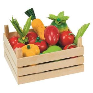 Drewniane owoce i warzywa w skrzynce, Goki - 2860542255