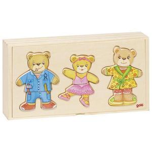 Puzzle drewniane ubierz misie - 2860542372