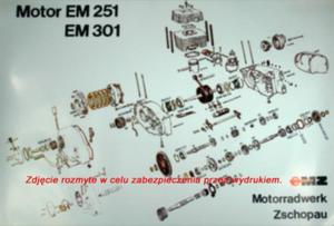 Plakat budowy silnika MZ - ETZ251, 301 - 2823040810