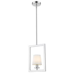 Lampa wiszca chromowana z biaym abaurem London - 2860076027