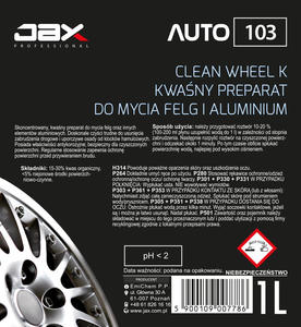 JAX PROFESSIONAL 103 - CLEAN WHEEL K – KWANY PREPARAT DO MYCIA FELG I ALUMINIUM JJAX...
