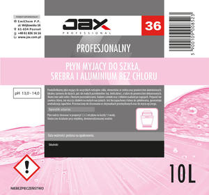 JAX PROFESSIONAL 36 - PYN MYJCY DO SZKA, SREBRA I ALUMINIUM BEZ CHLORU JAX PROFESSIONAL 36 - PYN MYJCY DO SZKA, SREBRA I ALUMINIUM BEZ CHLORU - 2867445631