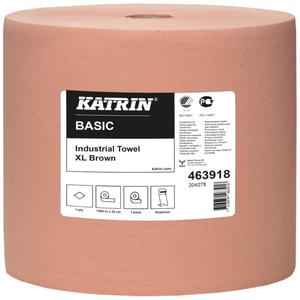 Brzowe jednowarstwowe czyciwo papierowe 1000m Katrin Basic Industrial Towel XL Brown Low Pallet - 2858931252