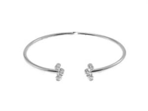 Srebrna bransoletka typu bangle z cyrkoniami YES VERONA - 2847888162