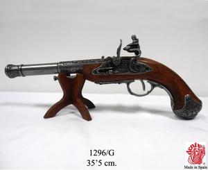 PISTOLET SKAKOWY DLA LEWORCZNYCH INDYJSKI Z XVIII W (1296/G) - 2843486381