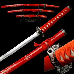 CZERWONY SMOK ZESTAW MIECZY KATANA WAKIZASHI TANTO PLUS STOJAK HK1109 - 2878093770