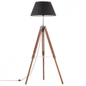 Brzowo-czarna regulowana lampa stojca trjng z drewna - EX199-Nostra - 2878045891