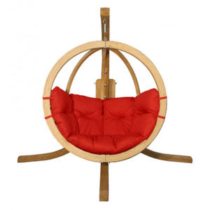 Okrgy czerwony fotel ogrodowy - Parys 2X - 2873749359