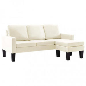 3-osobowa sofa z ekoskry z podnkiem kremowa - Zuria 4Q - 2877394334