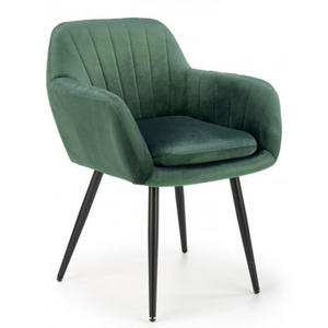 Zielone tapicerowane krzeso pikowane - Mides - 2878421471