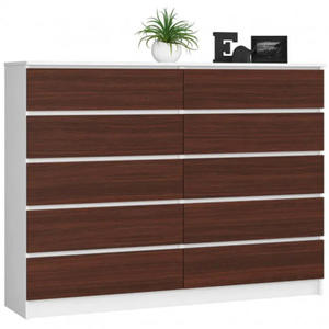 Komoda z szufladami do sypialni biay + wenge - Deos 3X - 2869917946