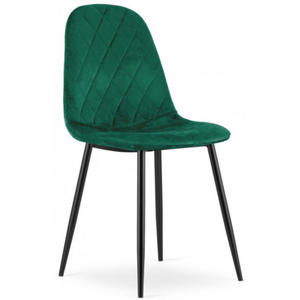 Zestaw metalowych tapicerowanych krzese 4 szt ciemny zielony - Paleo - 2877949068