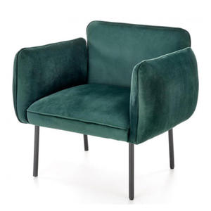 Zielony welurowy fotel wypoczynkowy - Ernes - 2872843394