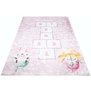 Jasnorowy dywan dla dzieci z gr w klasy i krliczkami - Lopa 3X - 2875785804